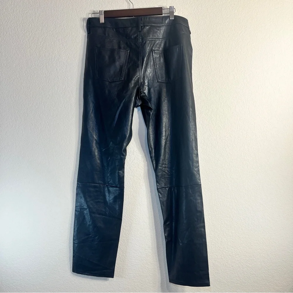 Bagatelle Black Faux Leather High Waist Clean Girl Edgy Straight Leg Jeans SZ XL